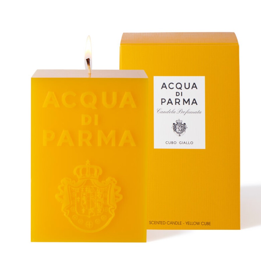 Acqua di Parma Cubo | Candela Cubo Gialla Collezione Candele Cubo | Acqua Di Parma